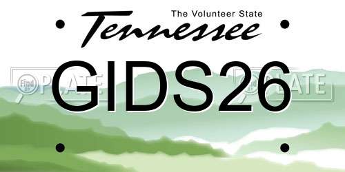 GIDS26 Tennessee License Plate