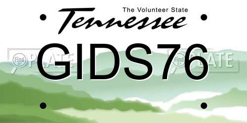GIDS76 Tennessee License Plate