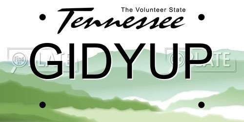 GIDYUP Tennessee License Plate
