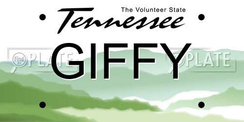 GIFFY Tennessee License Plate