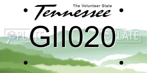 GII020 Tennessee License Plate