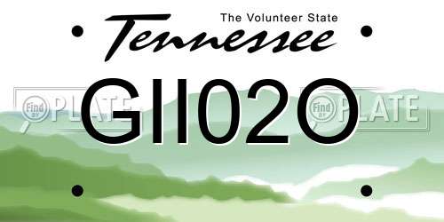 GII02O Tennessee License Plate