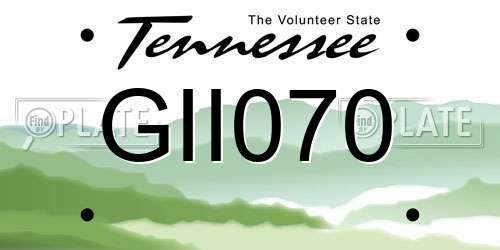 GII070 Tennessee License Plate