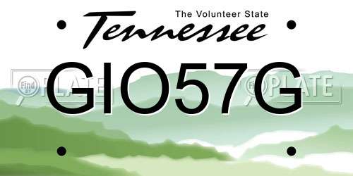 GIO57G Tennessee License Plate
