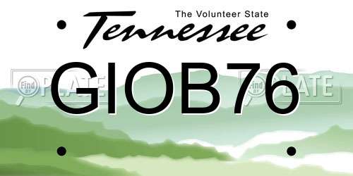 GIOB76 Tennessee License Plate