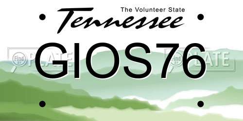 GIOS76 Tennessee License Plate