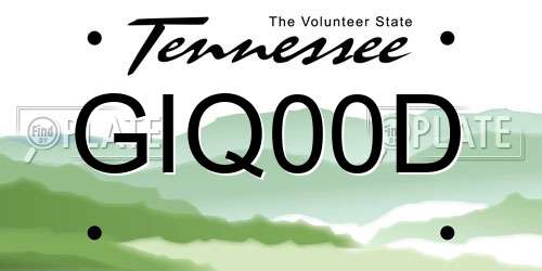 GIQ00D Tennessee License Plate
