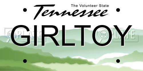 GIRLTOY Tennessee License Plate