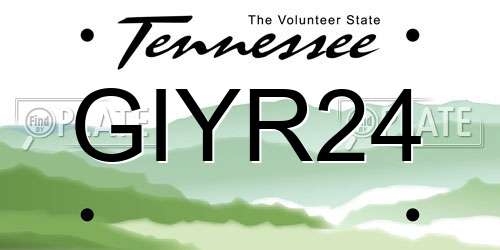 GIYR24 Tennessee License Plate