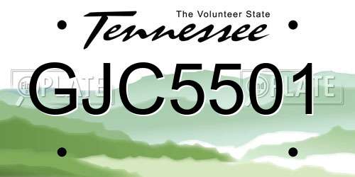 GJC5501 Tennessee License Plate