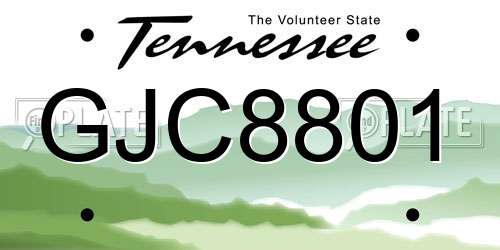 GJC8801 Tennessee License Plate