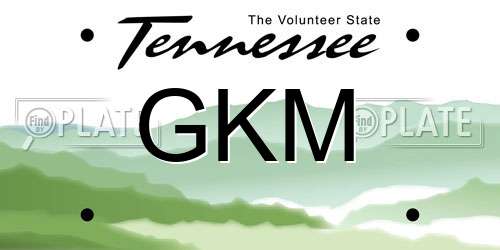GKM Tennessee License Plate