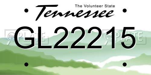 GL22215 Tennessee License Plate