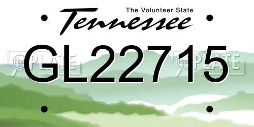 GL22715 Tennessee License Plate