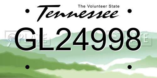 GL24998 Tennessee License Plate