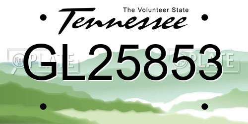 GL25853 Tennessee License Plate