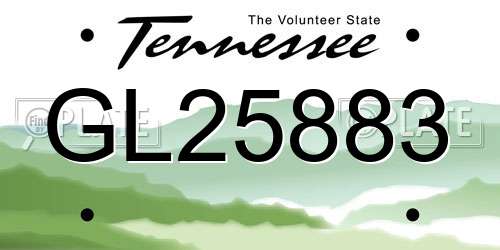 GL25883 Tennessee License Plate