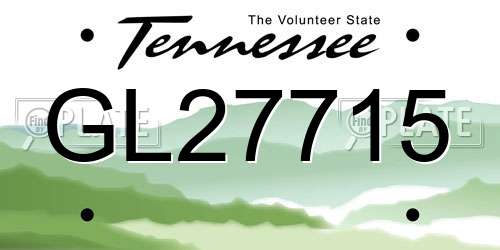 GL27715 Tennessee License Plate