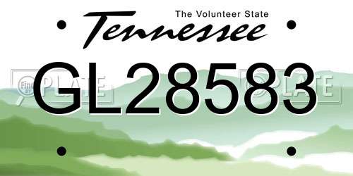 GL28583 Tennessee License Plate