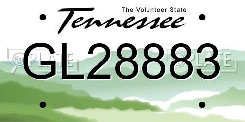 GL28883 Tennessee License Plate