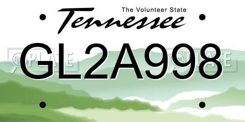 GL2A998 Tennessee License Plate