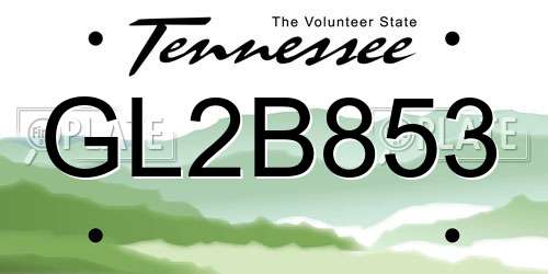GL2B853 Tennessee License Plate