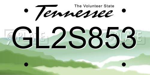 GL2S853 Tennessee License Plate
