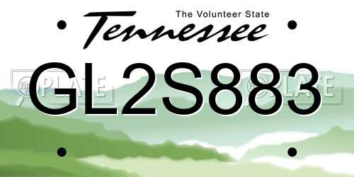 GL2S883 Tennessee License Plate
