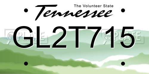 GL2T715 Tennessee License Plate