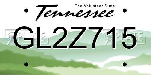 GL2Z715 Tennessee License Plate