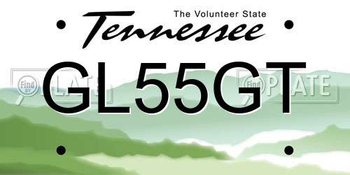 GL55GT Tennessee License Plate