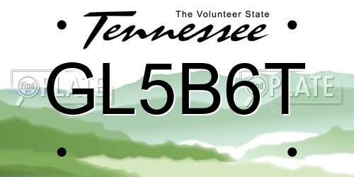 GL5B6T Tennessee License Plate