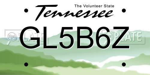 GL5B6Z Tennessee License Plate