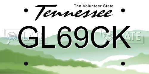 GL69CK Tennessee License Plate