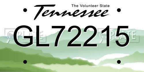 GL72215 Tennessee License Plate