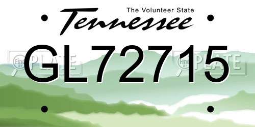 GL72715 Tennessee License Plate