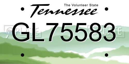 GL75583 Tennessee License Plate