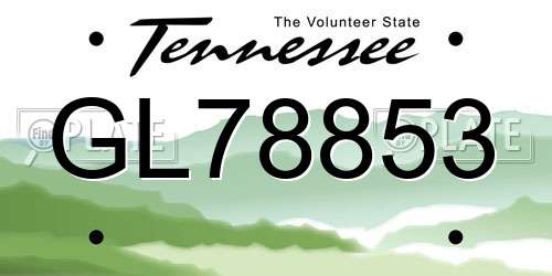 GL78853 Tennessee License Plate