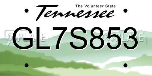 GL7S853 Tennessee License Plate