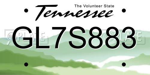 GL7S883 Tennessee License Plate
