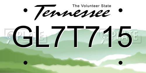 GL7T715 Tennessee License Plate