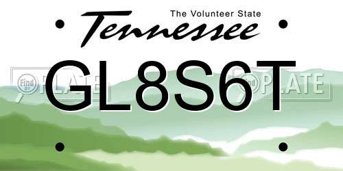 GL8S6T Tennessee License Plate