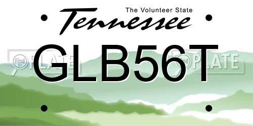 GLB56T Tennessee License Plate