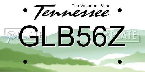 GLB56Z Tennessee License Plate