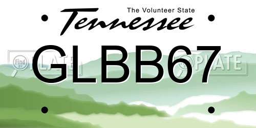 GLBB67 Tennessee License Plate