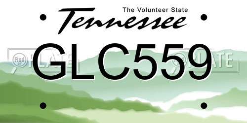 GLC559 Tennessee License Plate
