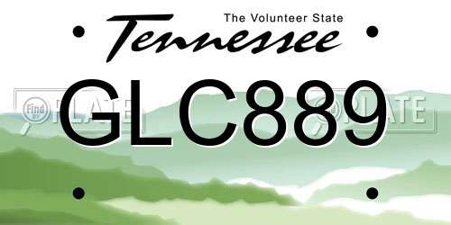 GLC889 Tennessee License Plate