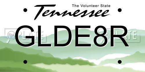 GLDE8R Tennessee License Plate