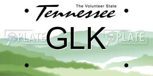 GLK Tennessee License Plate