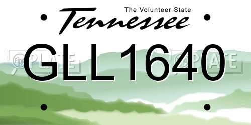GLL1640 Tennessee License Plate
